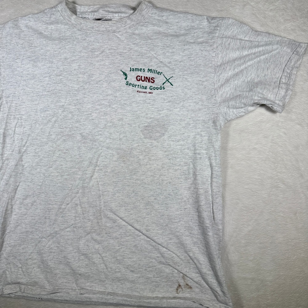 Vintage James Miller Guns Sporting Goods T Shirt Large Mens Graphic Duck Tee - Picture 4 of 7